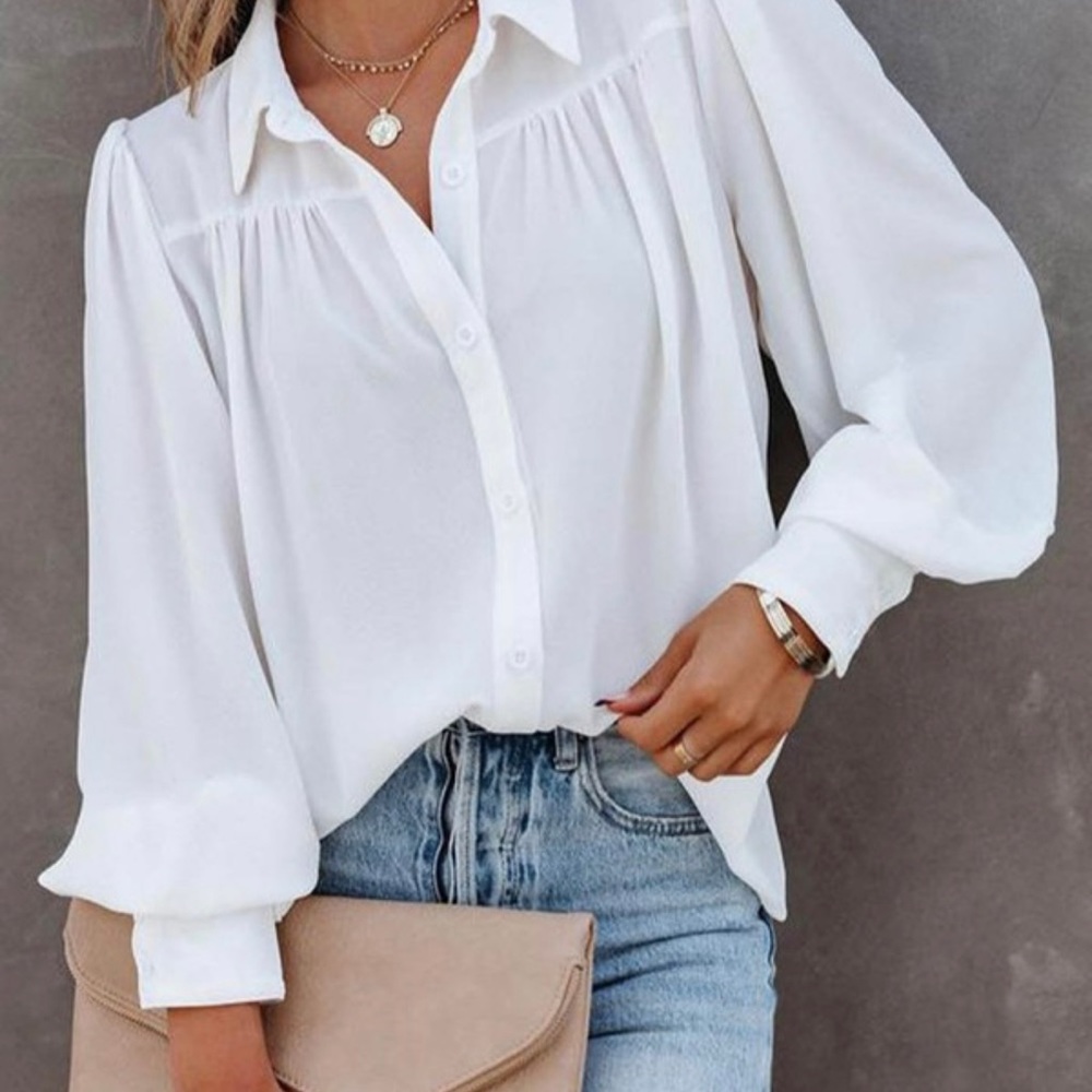 Anna White Sheer Blouse